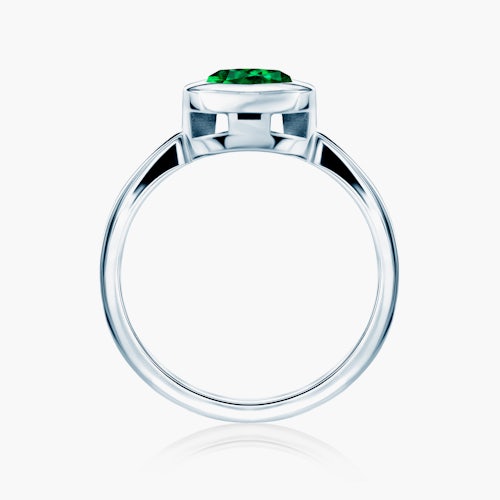 Pierścionek zaręczynowy SAVICKI: białe złoto, szmaragd